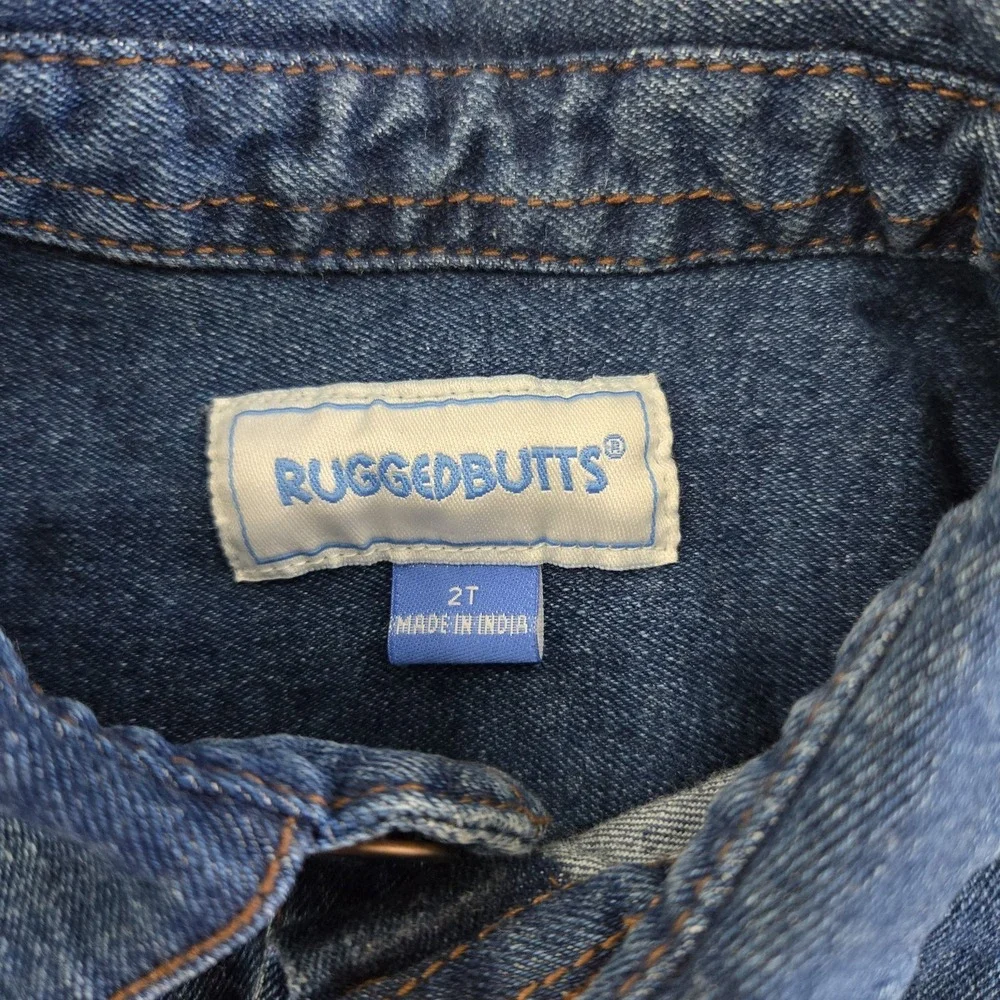 RuggedButts Denim Jacket Boys 2T Button Up Medium Wash Classic Toddler Trucker